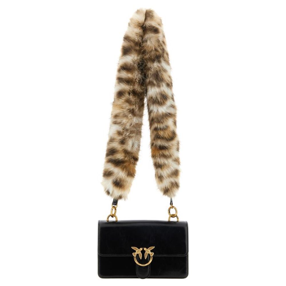 PINKO Black Calfskin Shoulder Women's Bag